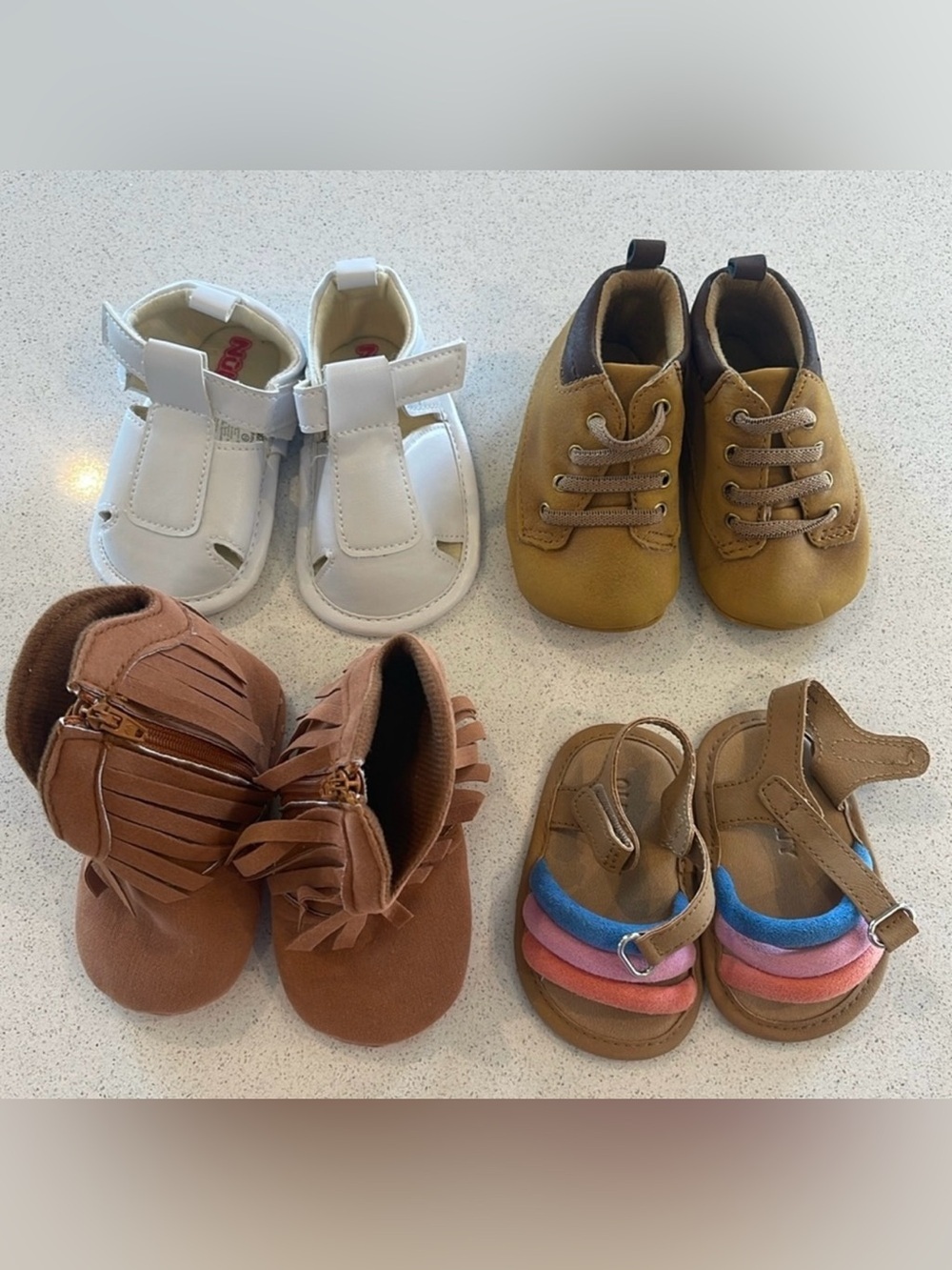 Bundle of 4 Beautiful Pairs of Shoes (0-3 Months)